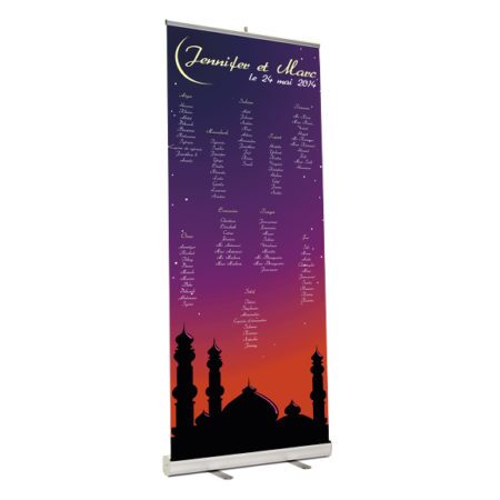 Plan de table mariage oriental 1001 nuits sur roll up