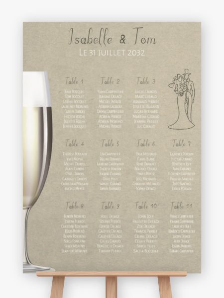 Plan de table mariage - Cocktail chic