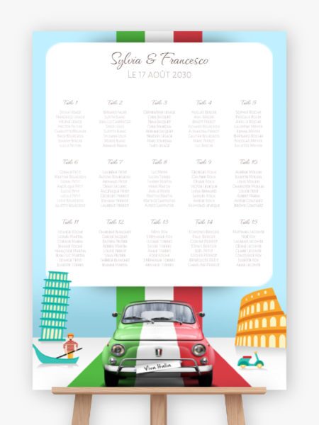 Plan de table mariage - Italie
